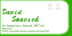 david spacsek business card